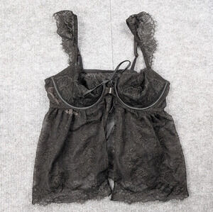 Victorias Secret Dream Angels Bra Top Womens Medium Black Whimsigoth Lace 90s